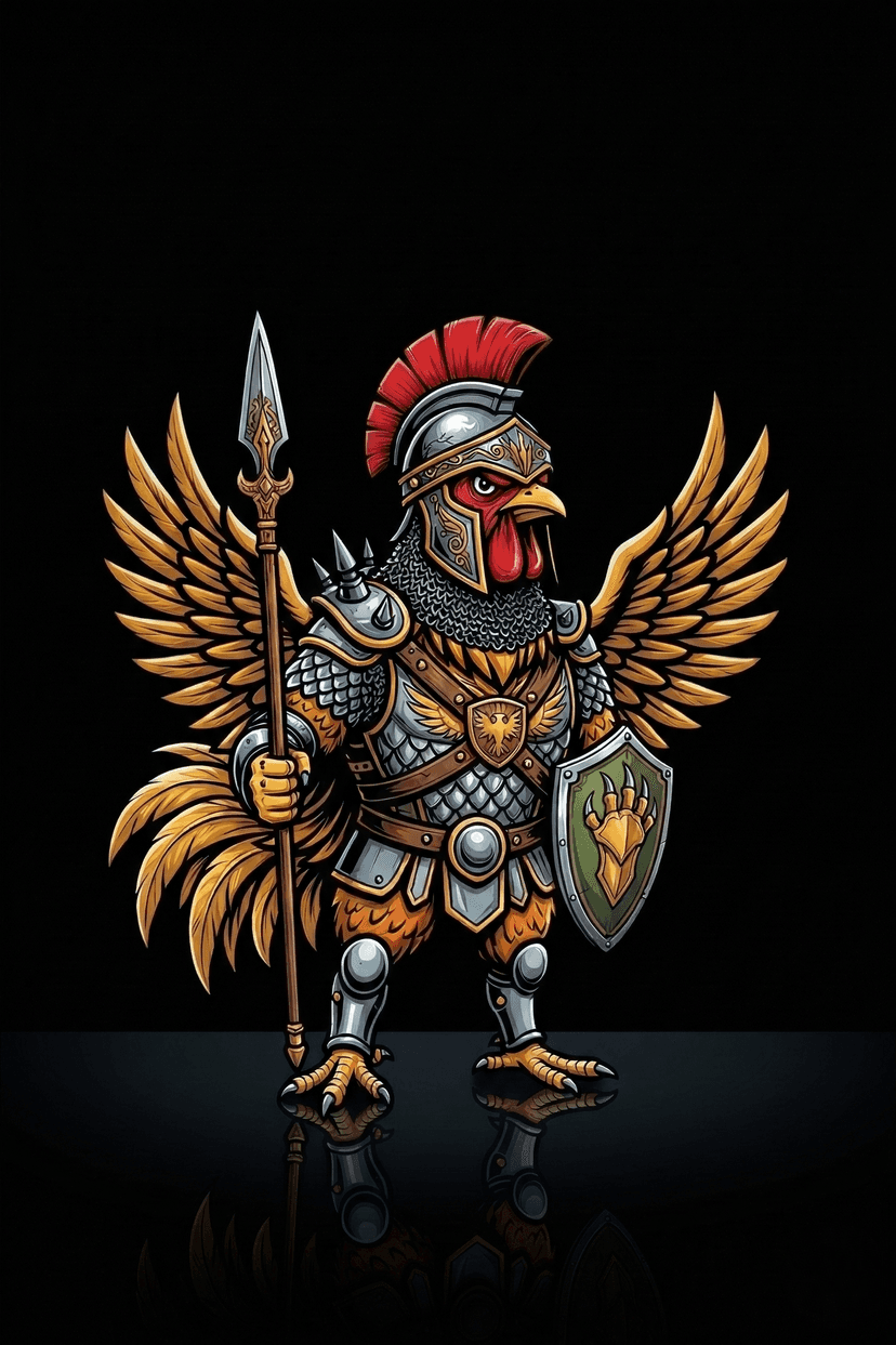 The Rooster stands guard